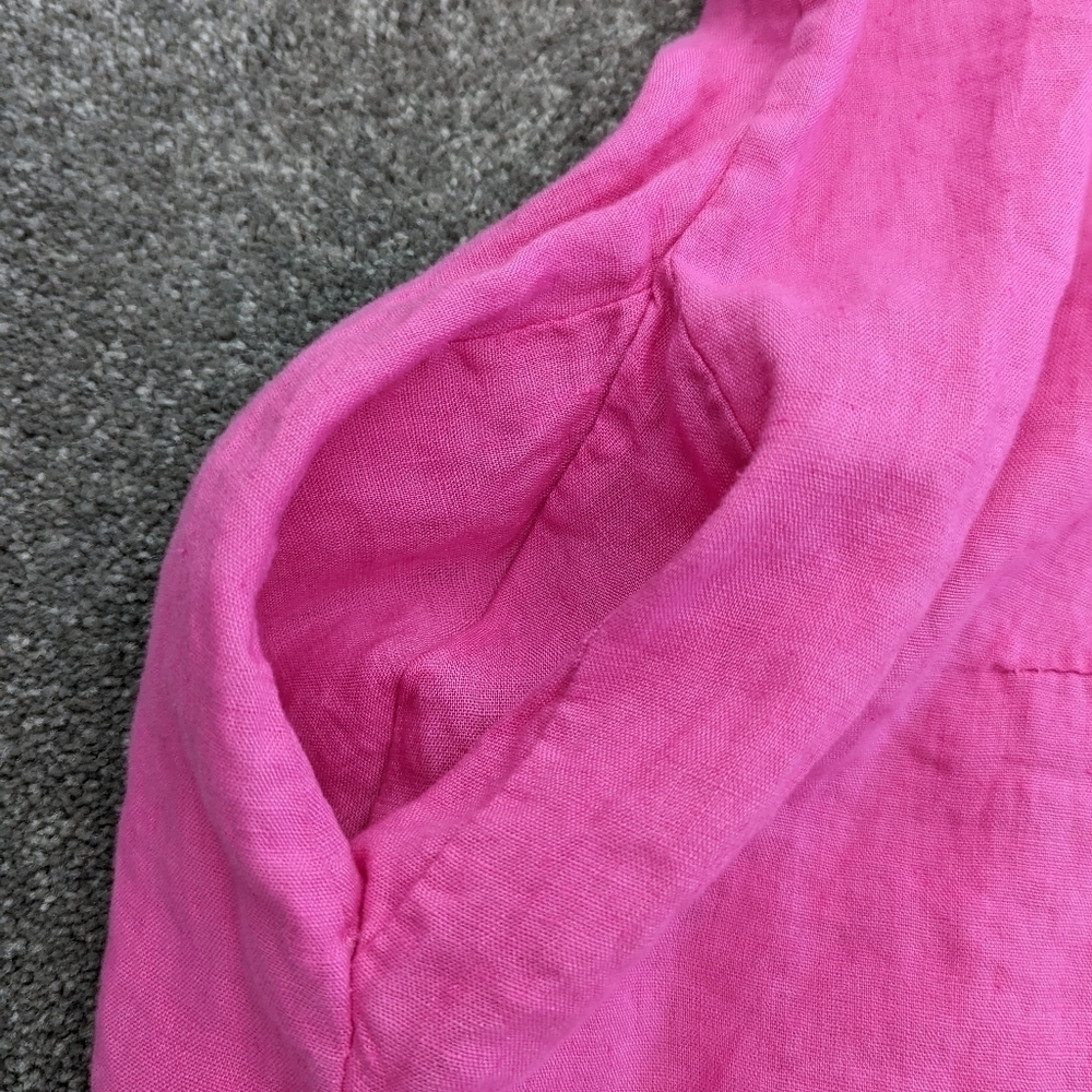 VIVIAN Shyu hot pink linen short sleeve dress Small / Medium - Picture 4 of 13